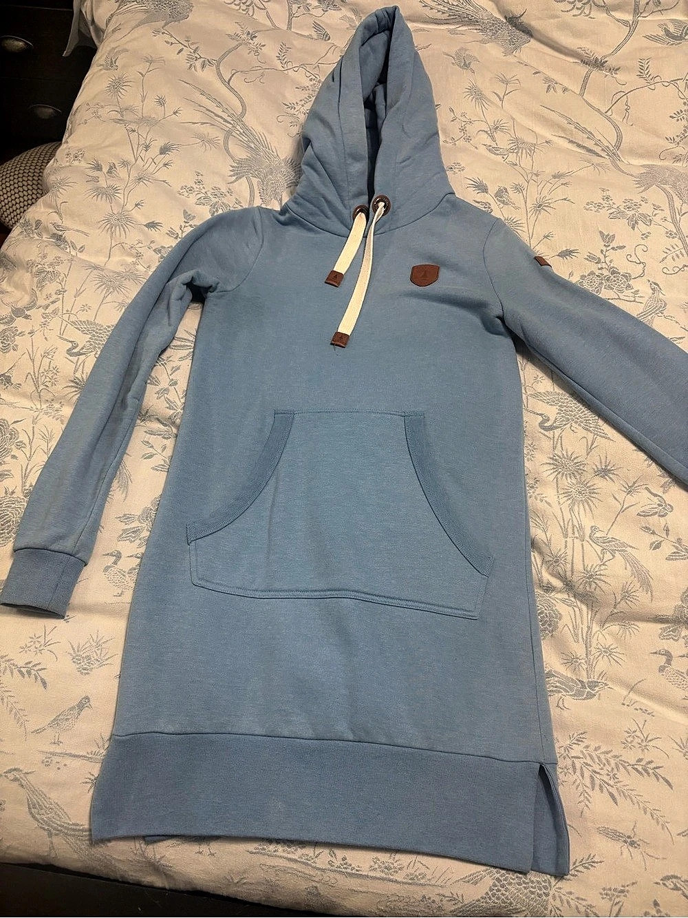 Wanakome Carmen Hoodie Dress in Blue Size Small